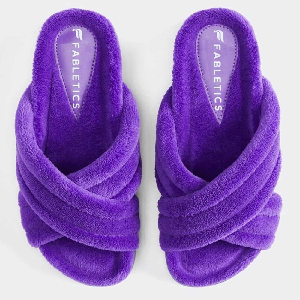 Fabletics - Terry Criss Cross Slide | Color: Wild Wisteria (Purple) | Size: 10